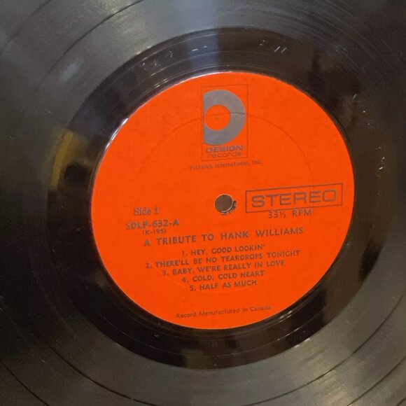 Unknown Artist A Tribute to Hank Williams (Vinyl, 1966) Design Records DLP-623 - Picture 6 of 10